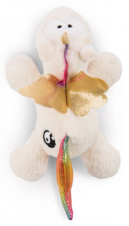 magneet Unicorn Yang 8 x 12 cm pluche/polyester wit