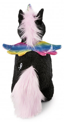 knuffel Unicorn Yin 15 x 13 cm pluche/polyester zwart