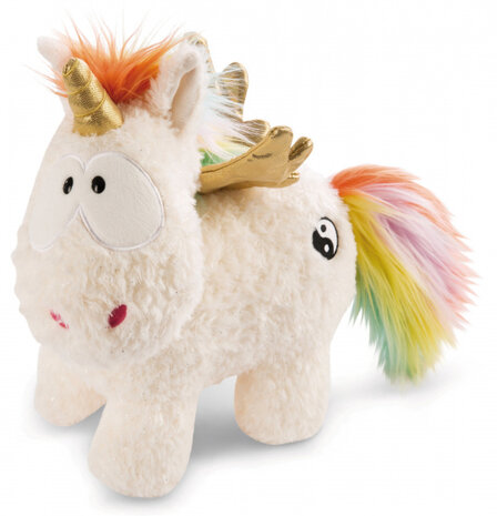 knuffel Unicorn Yang 25 x 22 cm pluche/polyester wit