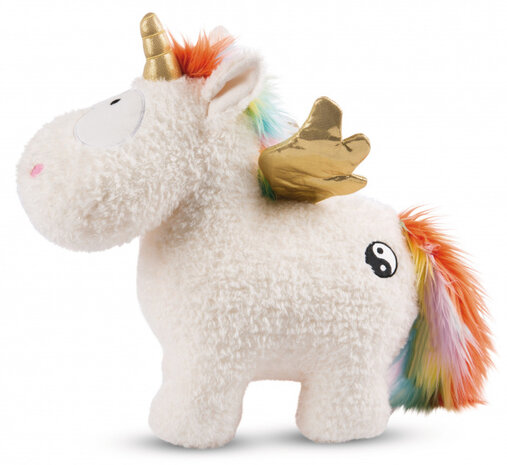 knuffel Unicorn Yang 25 x 22 cm pluche/polyester wit
