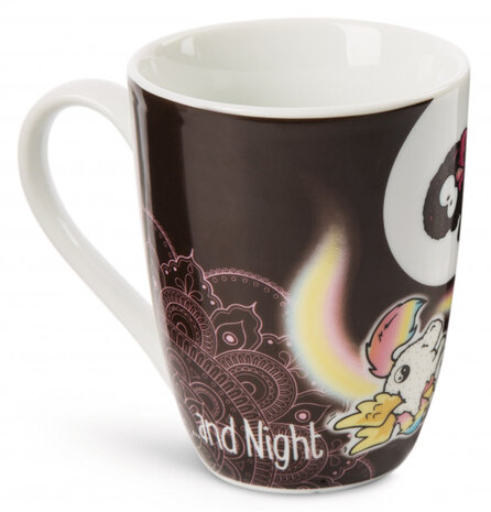 mok Yin &amp; Yang junior 310 ml porselein wit/zwart