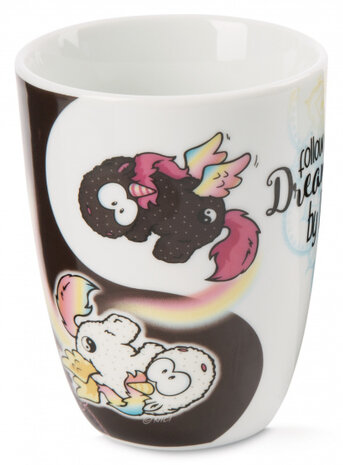 mok Yin &amp; Yang junior 310 ml porselein wit/zwart
