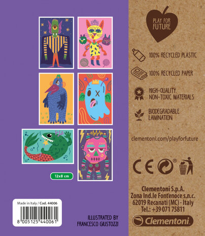 puzzelblokken Monsters junior 7 x 16 x 14 cm 6-delig