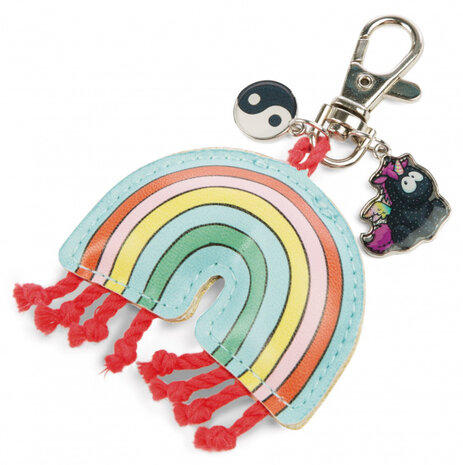 sleutelhanger Rainbow Yin &amp; Yang 6 x 5 cm polyurethaan