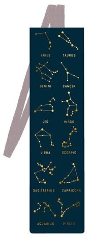 boekenlegger Zodiac karton/elastiek blauw/paars