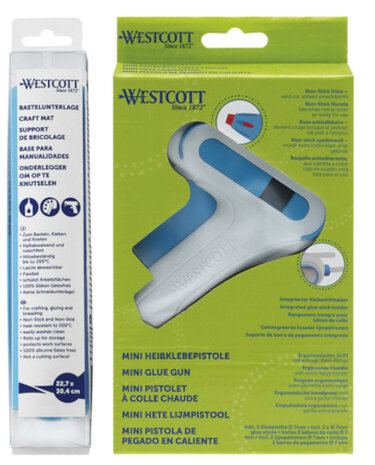 lijmpistoolset 27 x 18 cm grijs/blauw 4-delig