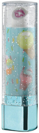 gum Lipstick meisjes rubber lichtblauw/wit
