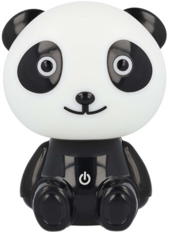nachtlamp Panda Pepe 16,5 cm ABS zwart/wit 2-delig