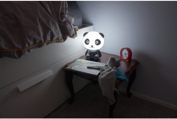 nachtlamp Panda Pepe 16,5 cm ABS zwart/wit 2-delig