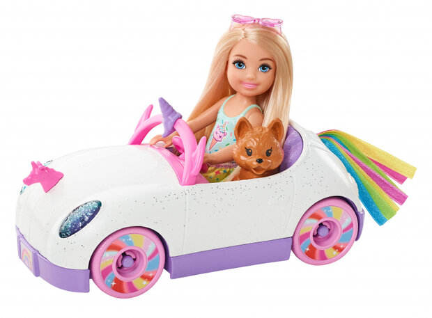 tienerpop Chelsea Auto meisjes 15,3 cm wit 4-delig