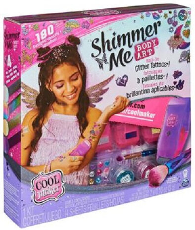 tattooset Shimmer Me meisjes folie roze 14-delig