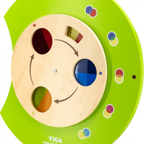 wandspeelbord Rups junior 185 cm hout groen/oranje