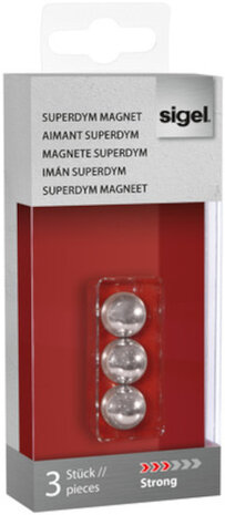 magneten voor glasbord 1,2 cm neodymium zilver 3 stuks