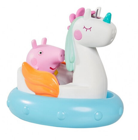 badspeelgoed Peppa Pig eenhoorn 12 cm wit/blauw 3-delig