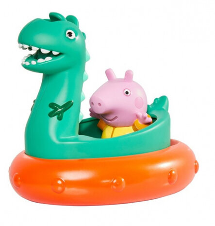 badspeelgoed Peppa Pig dinosaurus 12 cm groen 3-delig