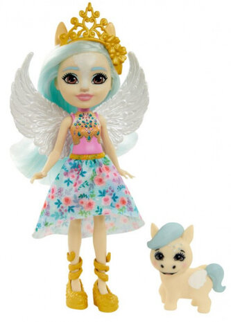 speelset Pegasus meisjes 15 cm wit/blauw 2-delig
