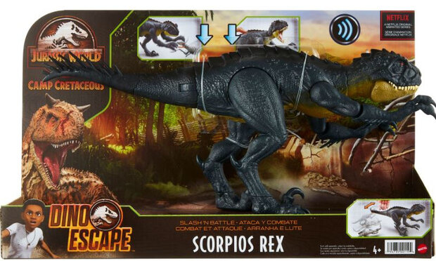 speelfiguur Slash &#039;N Battle Dino 24 cm grijs