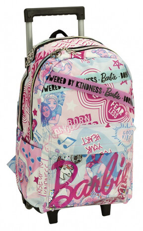 trolley rugzak 24 liter softcase roze/blauw