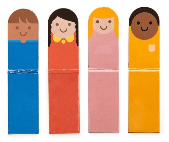 boekenleggers Bookmark People 8,1 cm vinyl 4-delig
