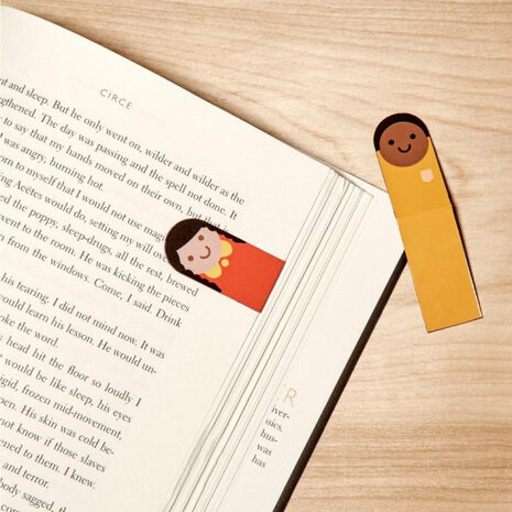 boekenleggers Bookmark People 8,1 cm vinyl 4-delig