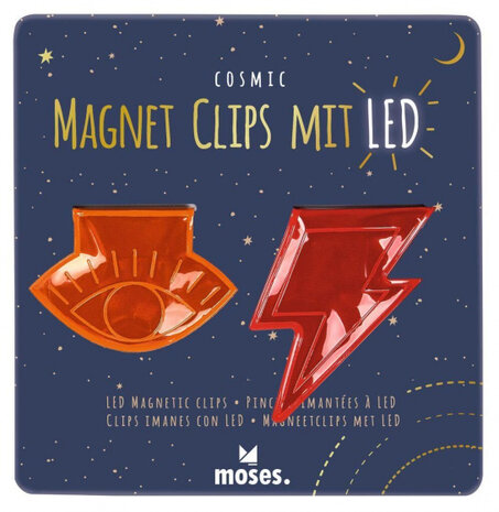 magneetclips led 6 x 6 cm oranje/rood 2 stuks
