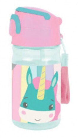 drinkfles junior 350 ml draaisluiting roze/groen