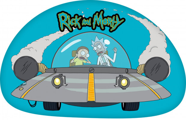 kussen Rick &amp; Morty 40 cm polyester blauw