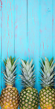 strandlaken ananas junior 140 x 70 cm katoen blauw