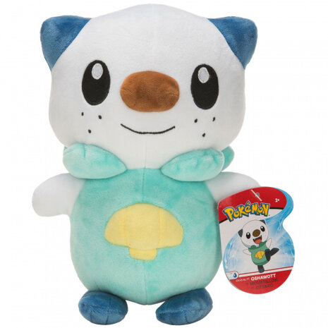 knuffel Oshawott junior 20 cm pluche groen/wit