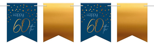 vlaggenlijn Elegant True Blue 60 Jaar blauw/goud 6 meter