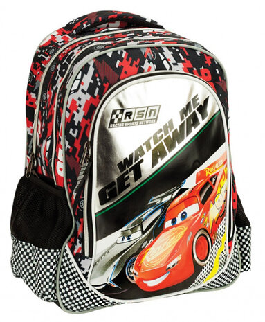 rugzak Cars 30 liter polyester zwart/rood/wit