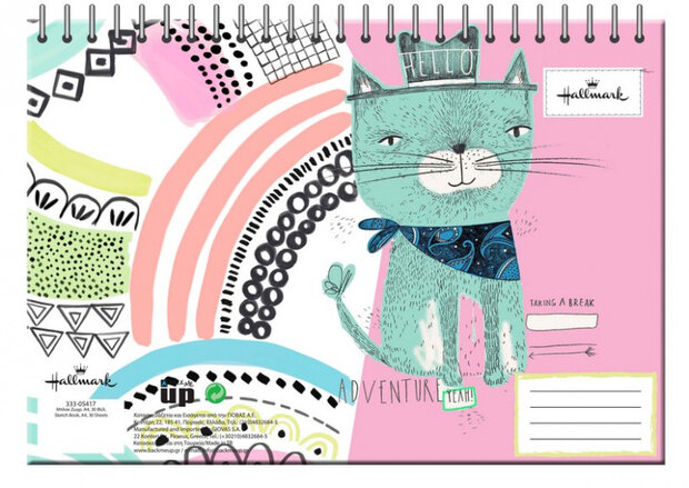 schilderblok kat spiraal 23 x 33 cm&nbsp;wit 30 vel