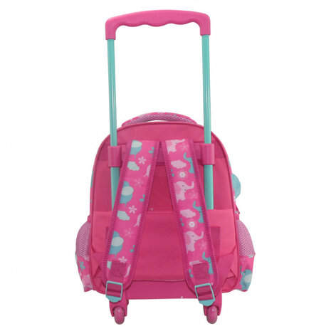 trolley olifant meisjes 8 liter polyester roze/blauw