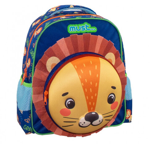 rugzak leeuw jongens 8 liter polyester blauw