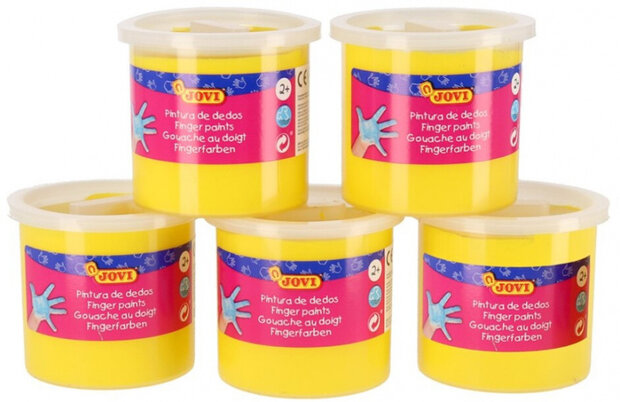 vingerverf 125 ml geel 5 stuks