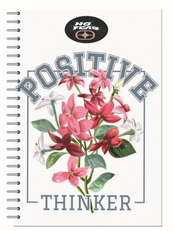 notitieboek B5 softcover wit/roze 70 pagina&#039;s