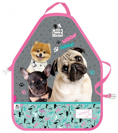 kinderschort Woof junior polyester grijs/roze