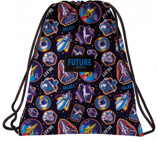 gymtas Galaxy 4 liter 41 cm polyester zwart