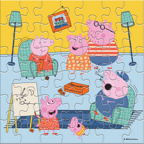 kleurpuzzel Peppa Pig junior 42 cm karton blauw 42 stuks