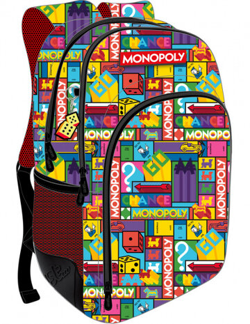rugzak Monopoly junior 23 liter 45 x 33 cm polyester