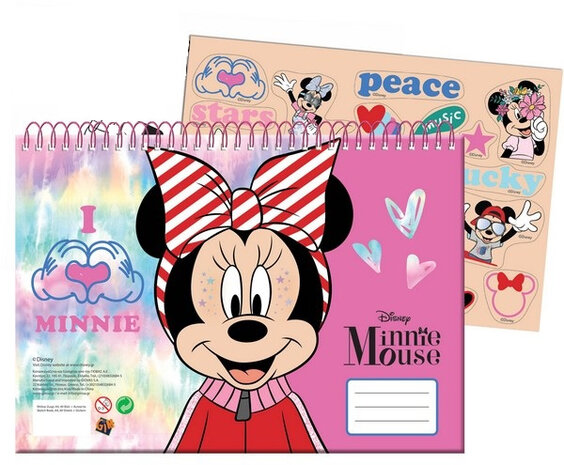 notitieboek Minnie 33 x 23 cm ringband roze 2-delig