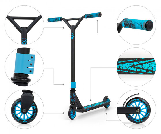 stuntstep Buster junior 65 x 81 cm aluminium grijs