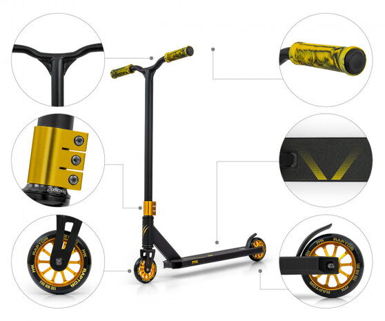 stuntstep Raptor junior 67 x 83 cm aluminium goud