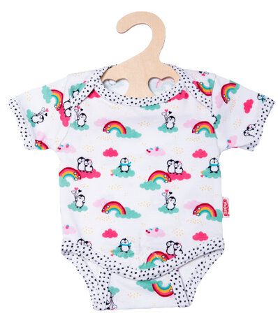 poppenromper Penguin Dots 28-35 cm katoen wit