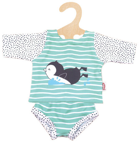 poppenzwemkleding Penguin Dot 35-45 cm mintgroen