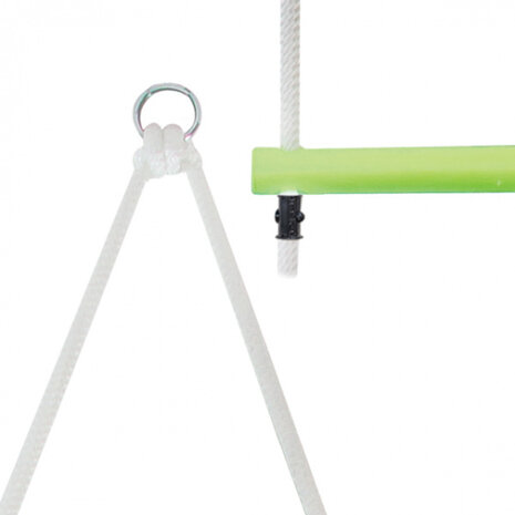 touwladder 180 cm nylon lichtgroen/wit