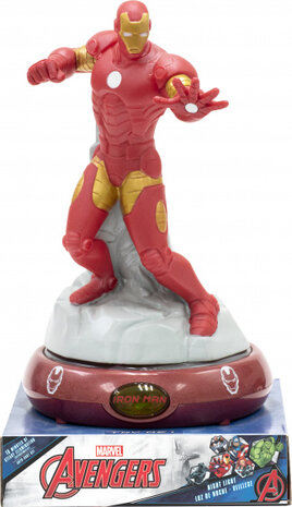 nachtlamp 3D Iron Man led junior 15 x 13,5 cm rood