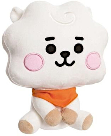 knuffel Babyjunior 20 cm pluche wit/oranje