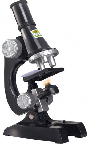 microscoopset junior zwart/zilver/groen 10-delig