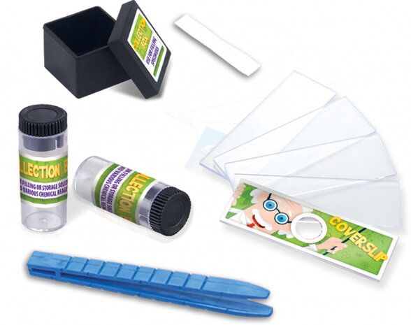 microscoopset junior zwart/zilver/groen 10-delig
